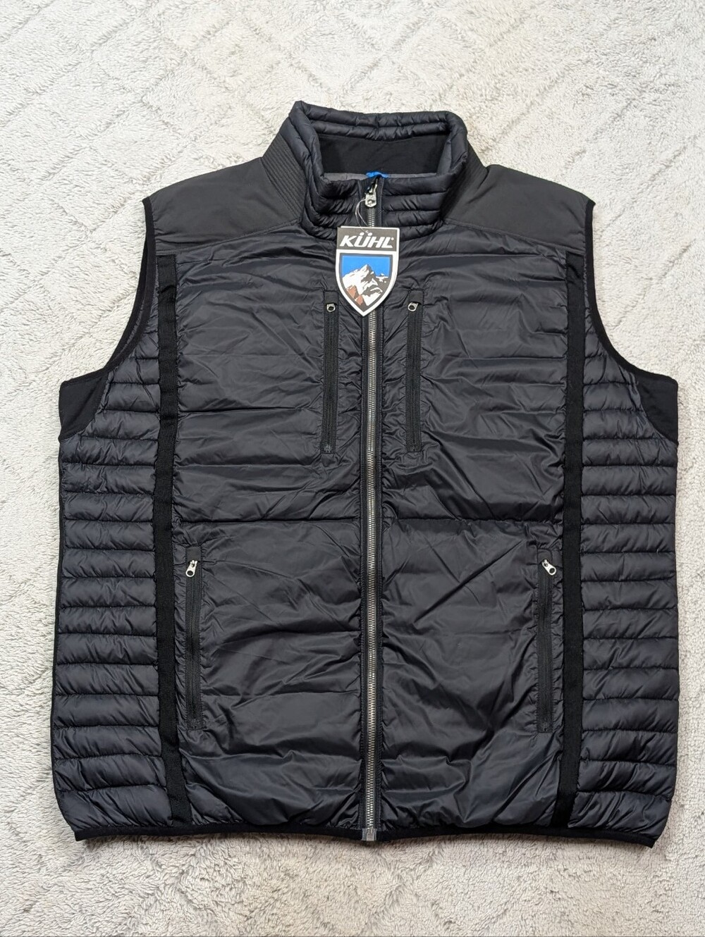 Kuhl Vest Jacket Mens XXL Gray Raven Spyfire Quilted Insulated Down Light Puffer